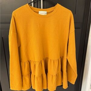 Mustard Tiered Long Sleeve Top